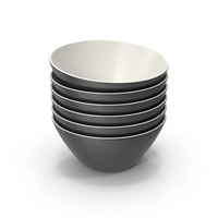 Stack Of Black & White Bowls PNG & PSD Images