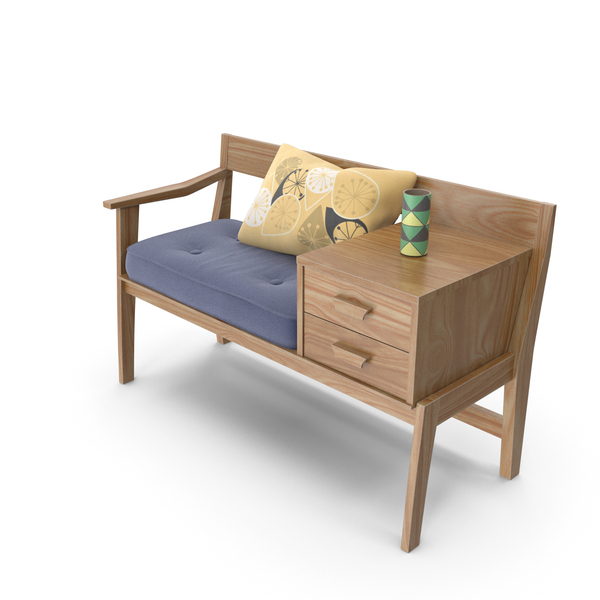 60s Phone Seat and Table PNG & PSD Images