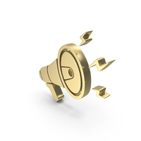 Gold Megaphone Symbol PNG & PSD Images