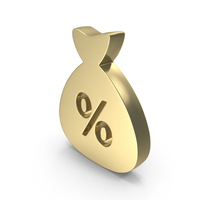 Percent Save Money Bag Gold PNG & PSD Images