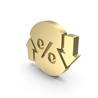 Gold Percent Up Down Symbol PNG & PSD Images