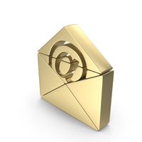 Golden Email Symbol PNG & PSD Images