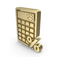 Percent Money Loan Calculator Gold PNG & PSD Images
