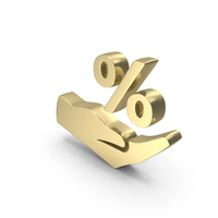 Percent Hand Loan Save Gold PNG & PSD Images
