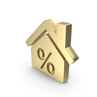 Percent Loan Home Gold PNG & PSD Images