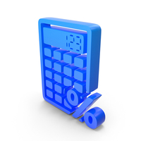 Blue Percent Calculator Symbol PNG & PSD Images