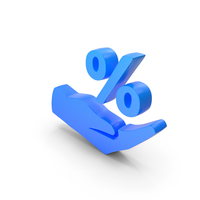 Percent Hand Loan Save Blue PNG & PSD Images