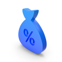 Blue Money Bag Percent Symbol PNG & PSD Images