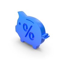 Percent Money Kiddy Bank Blue PNG & PSD Images