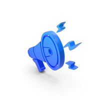 Blue Megaphone Symbol PNG & PSD Images