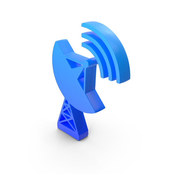 Blue Satellite Dish Symbol PNG & PSD Images
