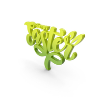 Happy Easter Rabbit Banner Green PNG & PSD Images