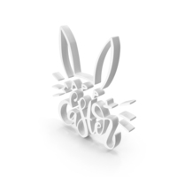 Happy Easter Festival Rabbit Logo White PNG & PSD Images