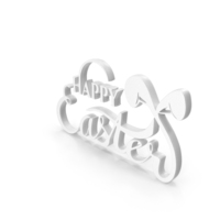 White Happy Easter Symbol PNG & PSD Images