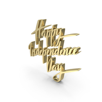 Happy Independence Day Font Gold PNG & PSD Images