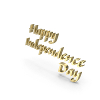 Happy Independence Day Logo Gold PNG & PSD Images