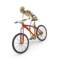 Worn Skeleton Rides A Bicycle Fast PNG & PSD Images