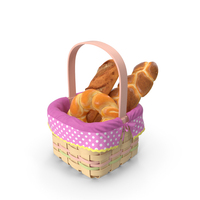 Basket With Bread PNG & PSD Images