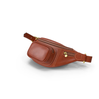 Brown Leather Waist Bag Folded PNG & PSD Images