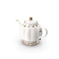 Teapot From Porcelain Tea Set With Gold Pattern PNG & PSD Images