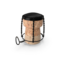 Champagne Bottle Cork with Wire Upright PNG & PSD Images