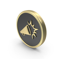 Sound Horn Coin Gold PNG & PSD Images