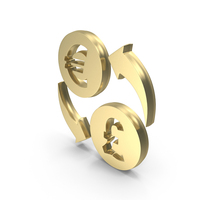 Golden Euro To Pound Money Exchange Symbol PNG & PSD Images