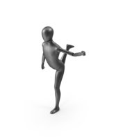 Flexible Child Mannequin Balancing Pose Black PNG & PSD Images