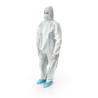 Woman In Full Body Medical Protective Suit PNG & PSD Images