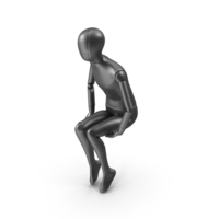 Flexible Child Mannequin Sitting Pose Black PNG & PSD Images