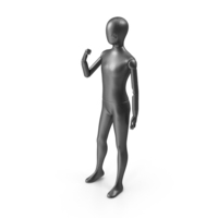 Flexible Child Mannequin Standing Pose Black PNG & PSD Images