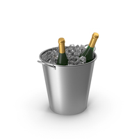 Metal Bucket With Champagne Bottle PNG & PSD Images