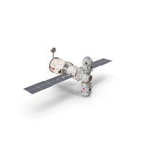 ISS Zvezda with Poisk and Pirs Modules PNG & PSD Images