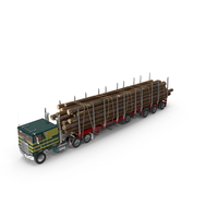 带有伐木拖车PNG和PSD图像的Marmon卡车