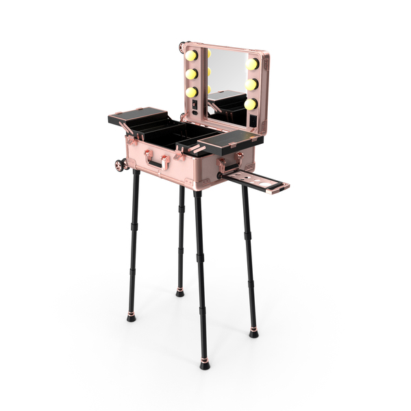 Professional Makeup Trolley with Light Pink PNG & PSD Images