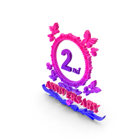 Pink 2nd Anniversary Symbol PNG & PSD Images
