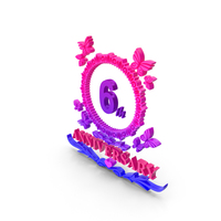 Pink 6th Anniversary Symbol PNG & PSD Images