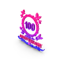 Pink 100th Anniversary Symbol PNG & PSD Images