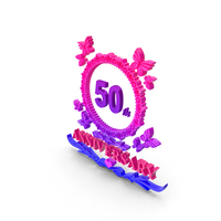 Pink 50th Anniversary Symbol PNG & PSD Images
