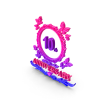 Pink 10th Anniversary Symbol PNG & PSD Images