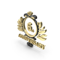 Golden 6th Anniversary Symbol PNG & PSD Images