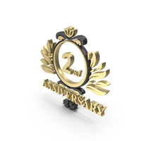 Golden 2nd Anniversary Symbol PNG & PSD Images