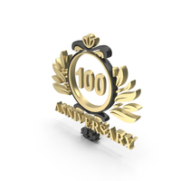 Golden 100th Anniversary Symbol PNG & PSD Images