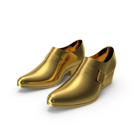 Shoes with Buckle Gold PNG & PSD Images
