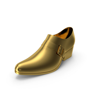 Shoe with Buckle Left Gold PNG & PSD Images