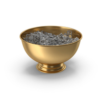 Gold Champagne Bowl With Ice PNG & PSD Images
