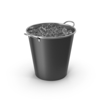 Black Metal Bucket With Ice PNG & PSD Images