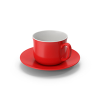 Red Tea Cup With Saucer PNG & PSD Images
