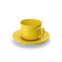 Yellow Tea Cup With Saucer PNG & PSD Images