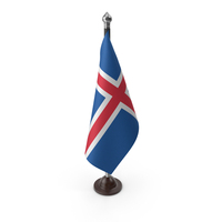 Iceland Cloth Flag Stand PNG & PSD Images